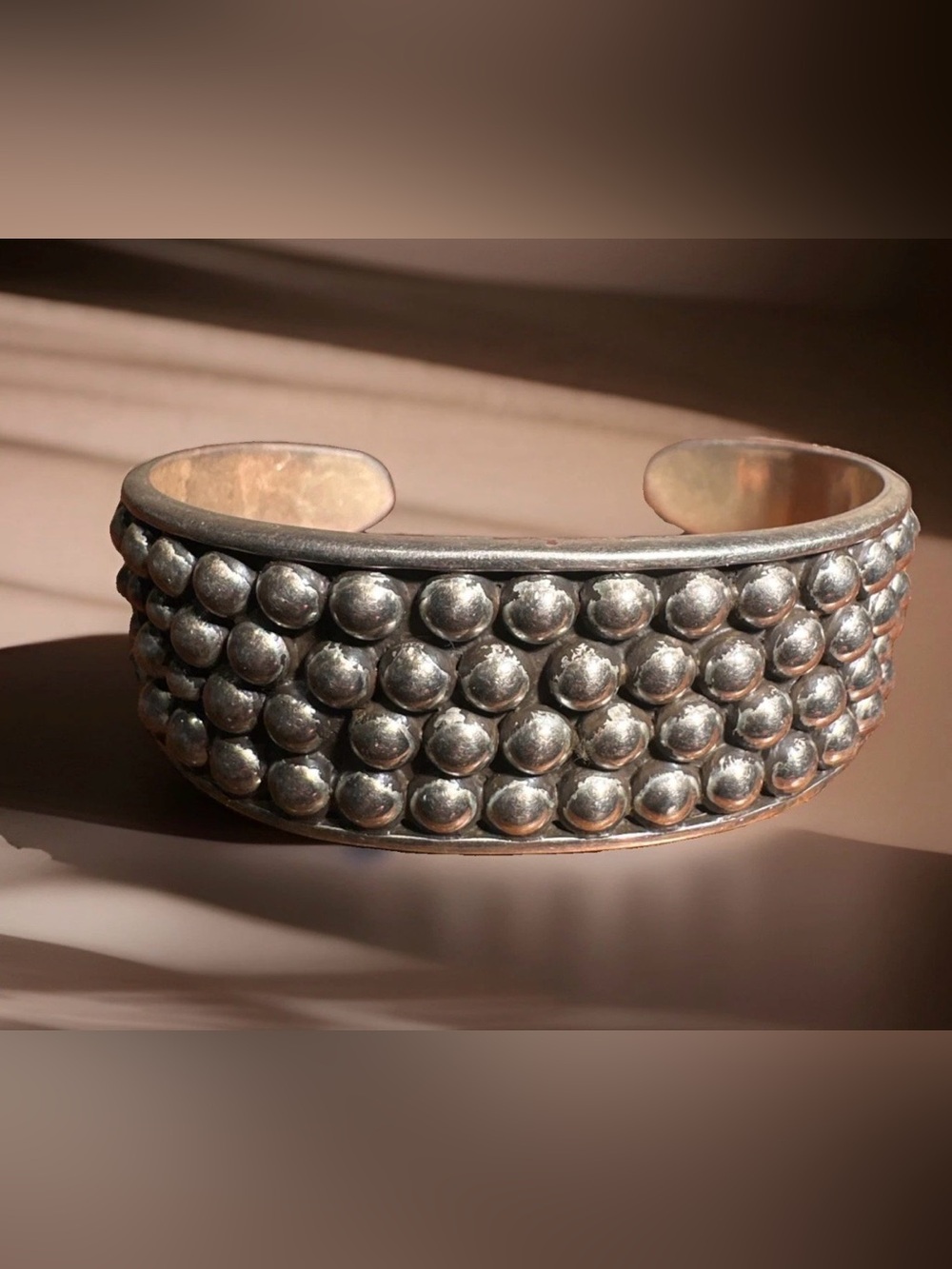 Stunning Taxco Heavy Sterling Silver Bangle Cuff TB-166